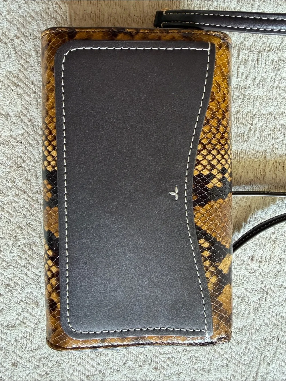 Tory Burch Snake-Print Crossbody in Brown and Black - Picture 2 of 10